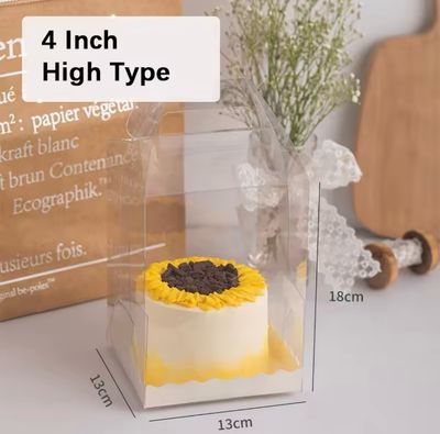 Transparent Cake Box + Tray Lot/ 5 Pieces 