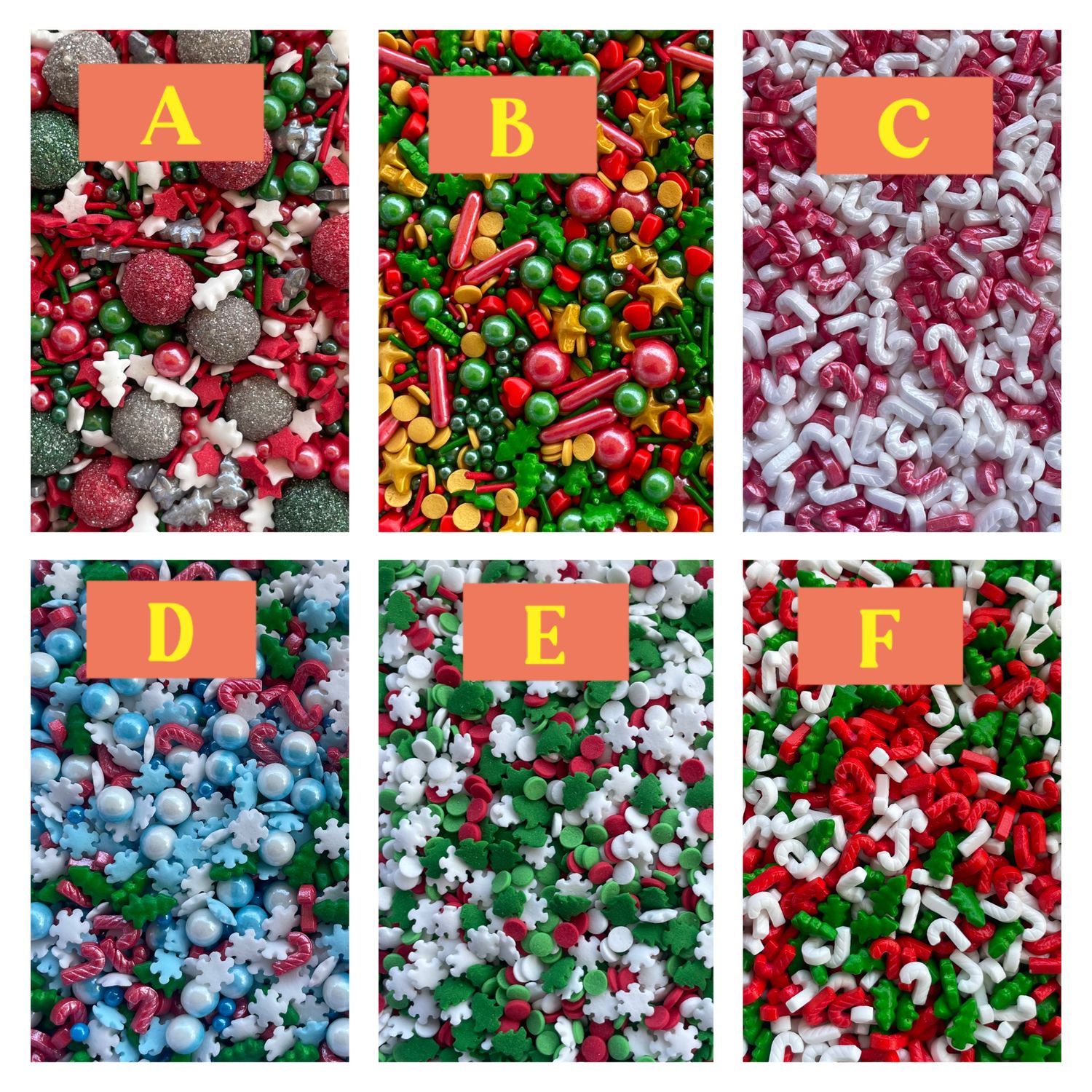 Edible Christmas Sprinkles Mixes Lot/ 100g