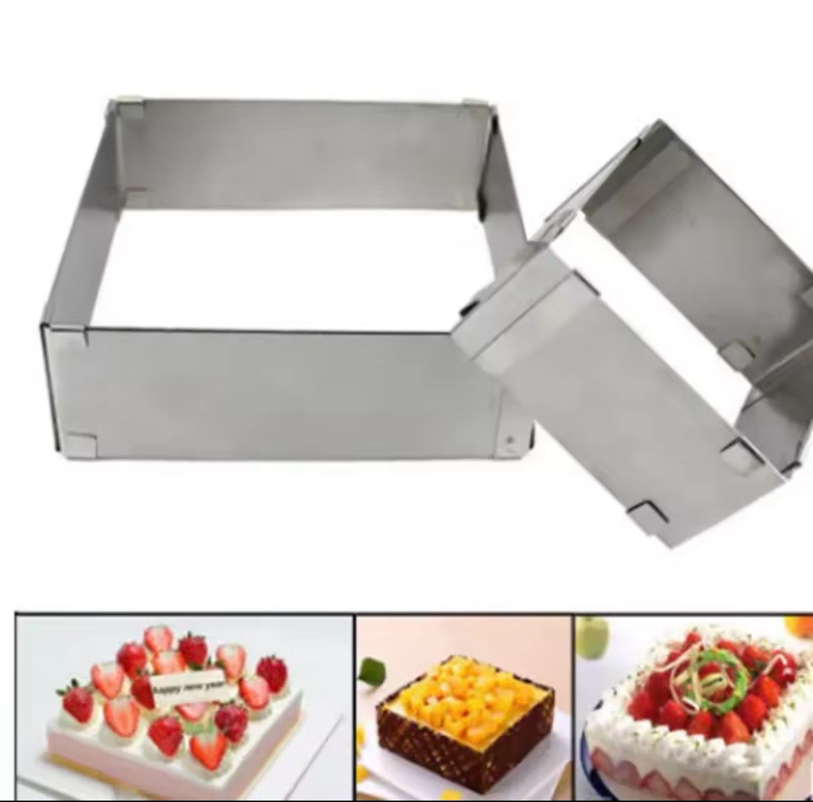 Stainless Steel Adjustable Square Mousse Ring 