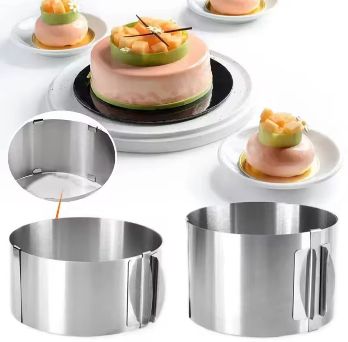 Stainless Steel Adjustable Telescopic Mousse Ring Circle 