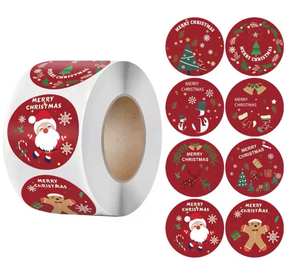 Christmas Stickers  Roll/ 500 Stickers 