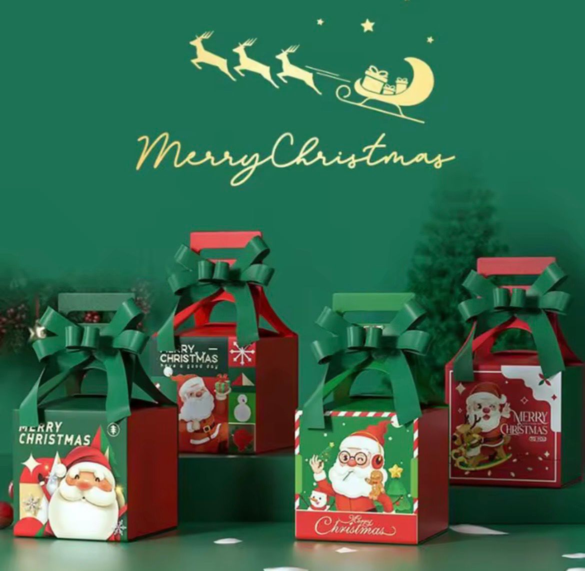 Christmas Gift Box ( ribbon included ) Lot/ 5 boxes 