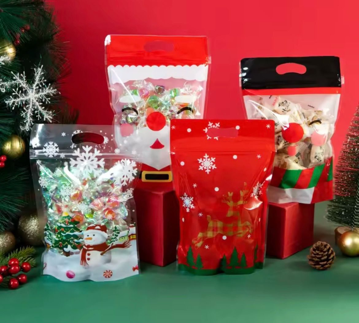 Transparent Christmas Handle Bag Lot/ 50 pieces 