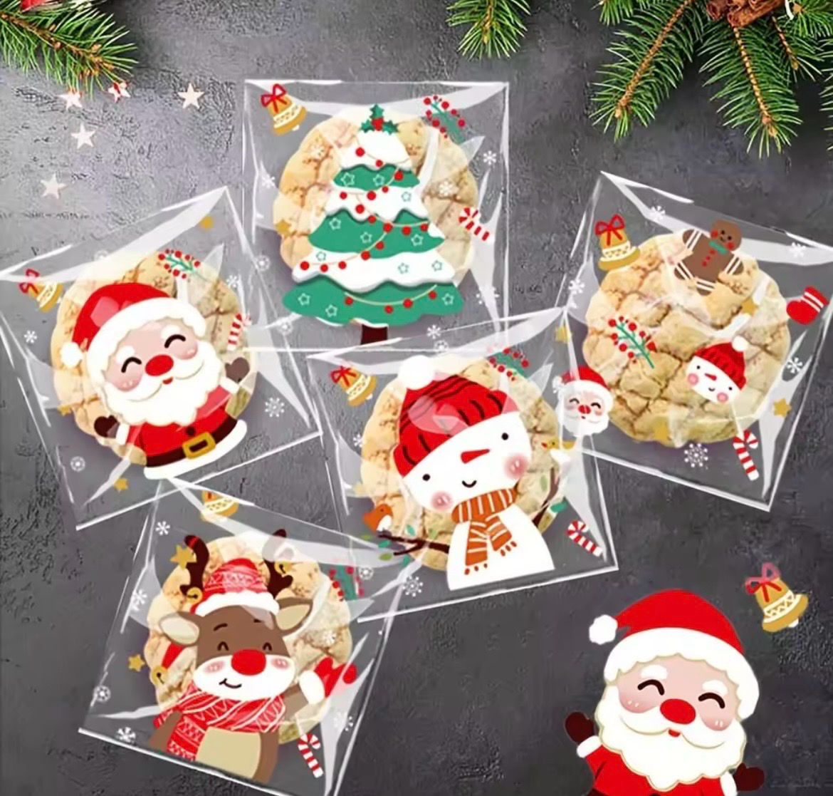Christmas Cookie Bags Lot/ 100 pieces Mixed 