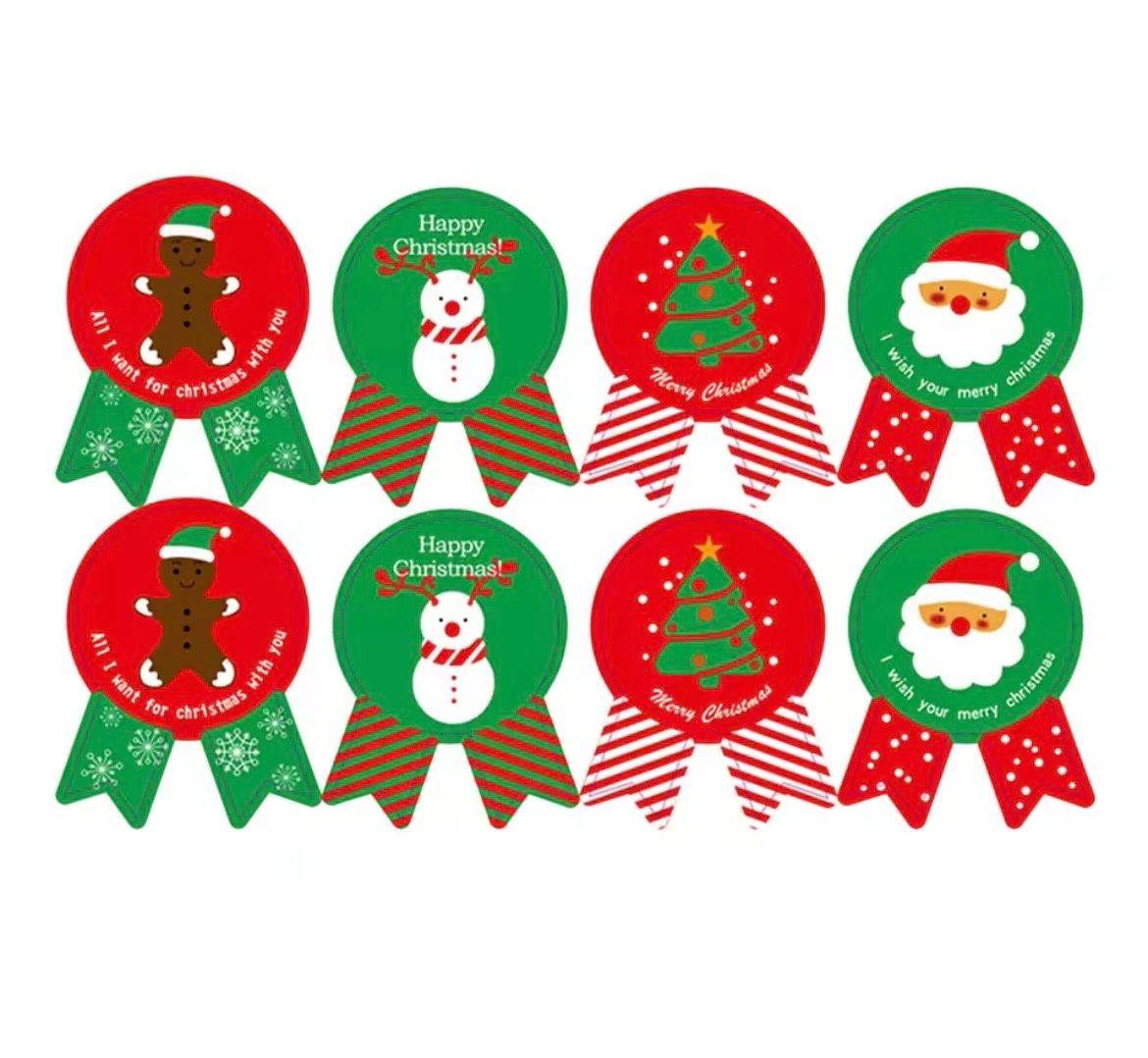 Christmas 8 Stickers one Sheet Lot / 10 sheets 