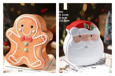 Christmas Cookie Tin Box Gingerbread 