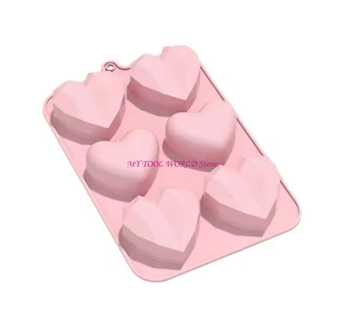 6 Cavity Hearts Silicone Mold 