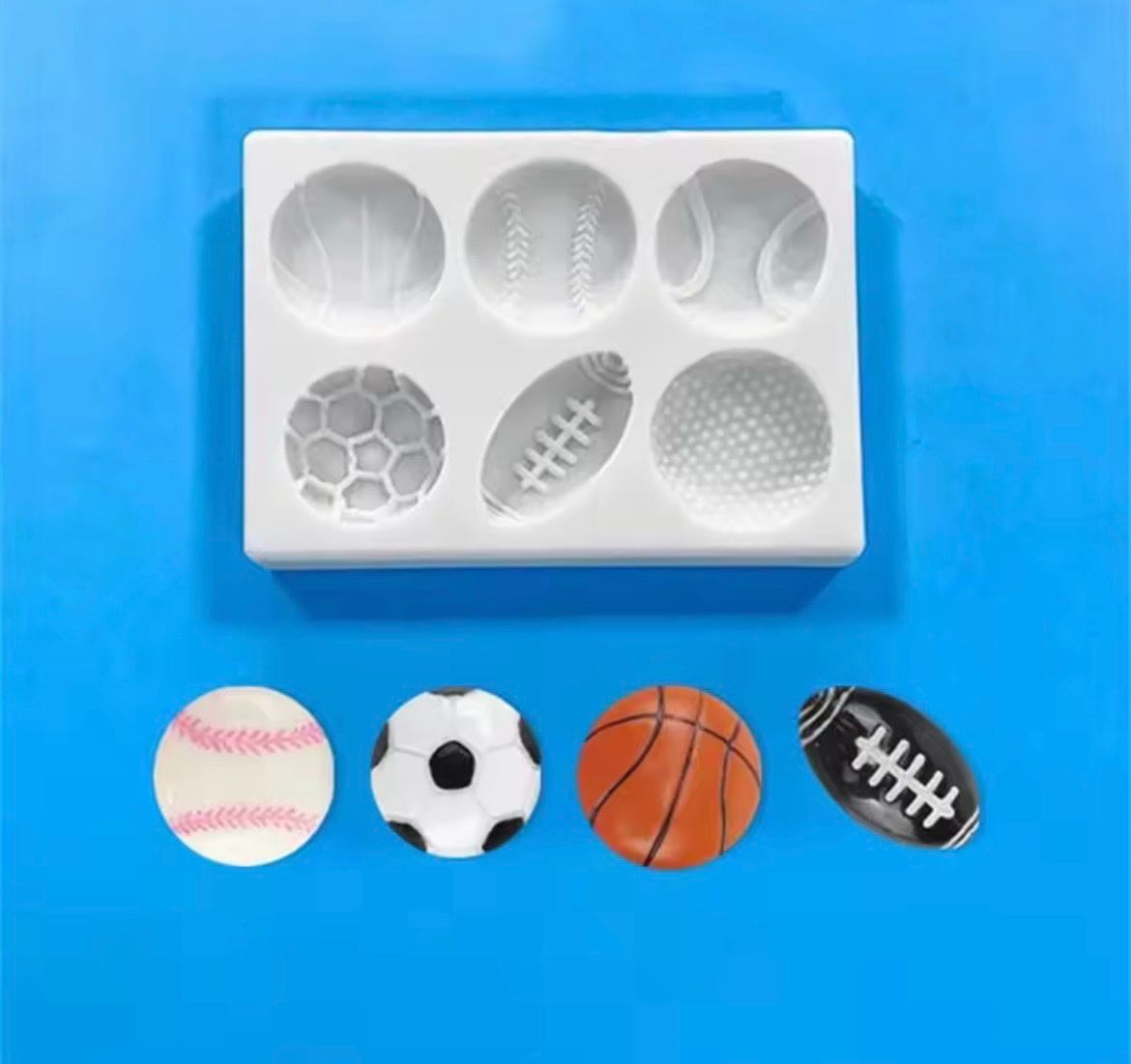 Mini football Basketball Baseball Silicone Mold  