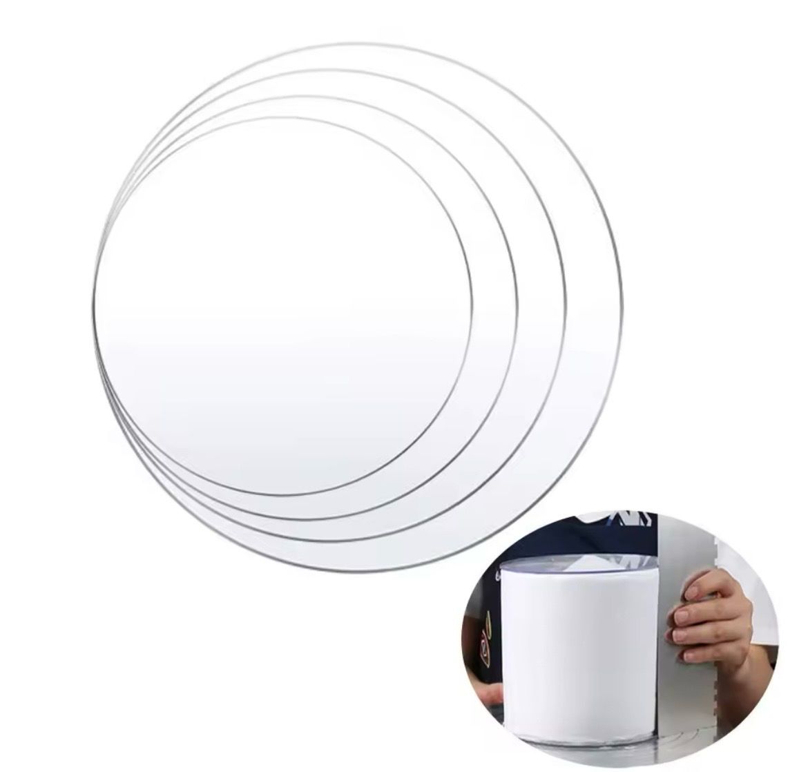 Reusable Acrylic Cake Disc 15/20/25cm Thickness 2mm