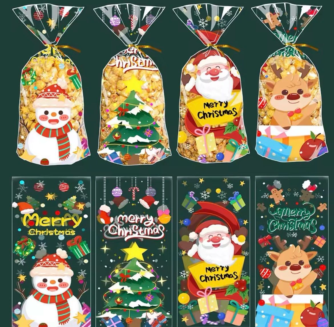 Christmas Candy Bags Lot/ 50 bags Mixed 4 designs 