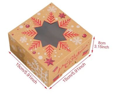 Christmas Snowflake Kraft Cookie Box Lot/ 10 Box 