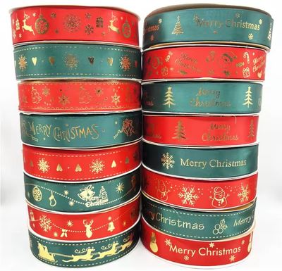  Christmas Ribbons 2.5cm 50/yards roll