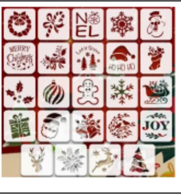 Christmas Stencil Lot/ 24 designs 