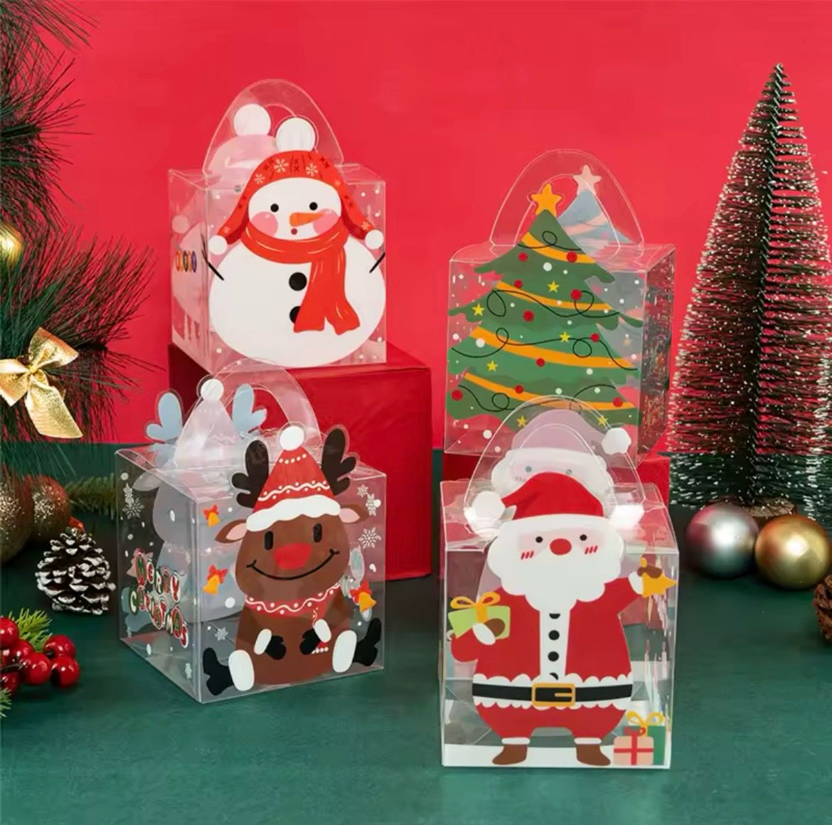Christmas PVC Gift Box Lot/ 10 Box 