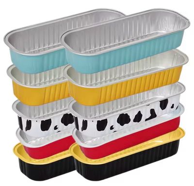 Aluminium Rectangular Cup Cake Liner ( With Lid ) Lot / 100 pieces 