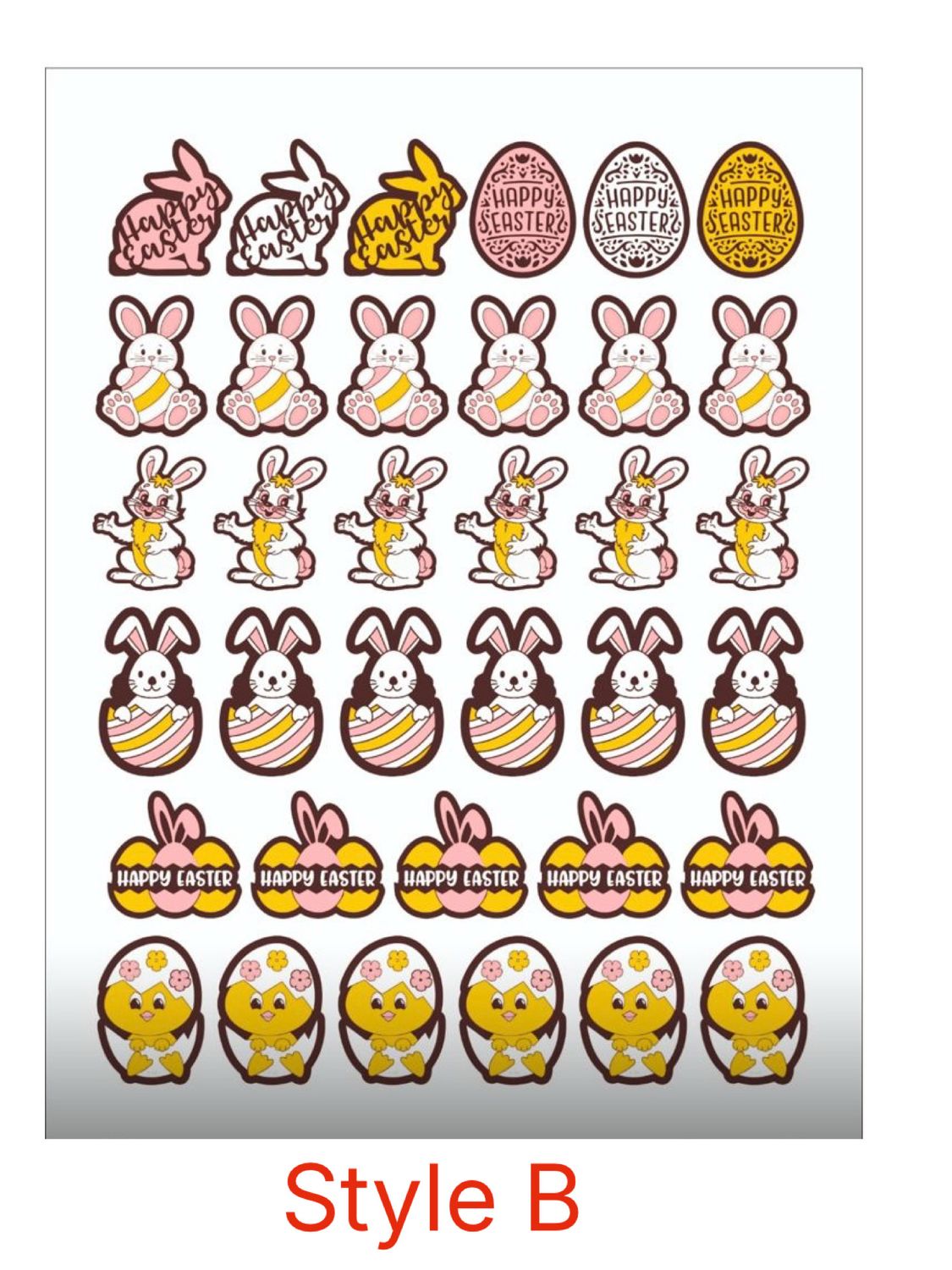 Easter Chocolate Transfer Sheets