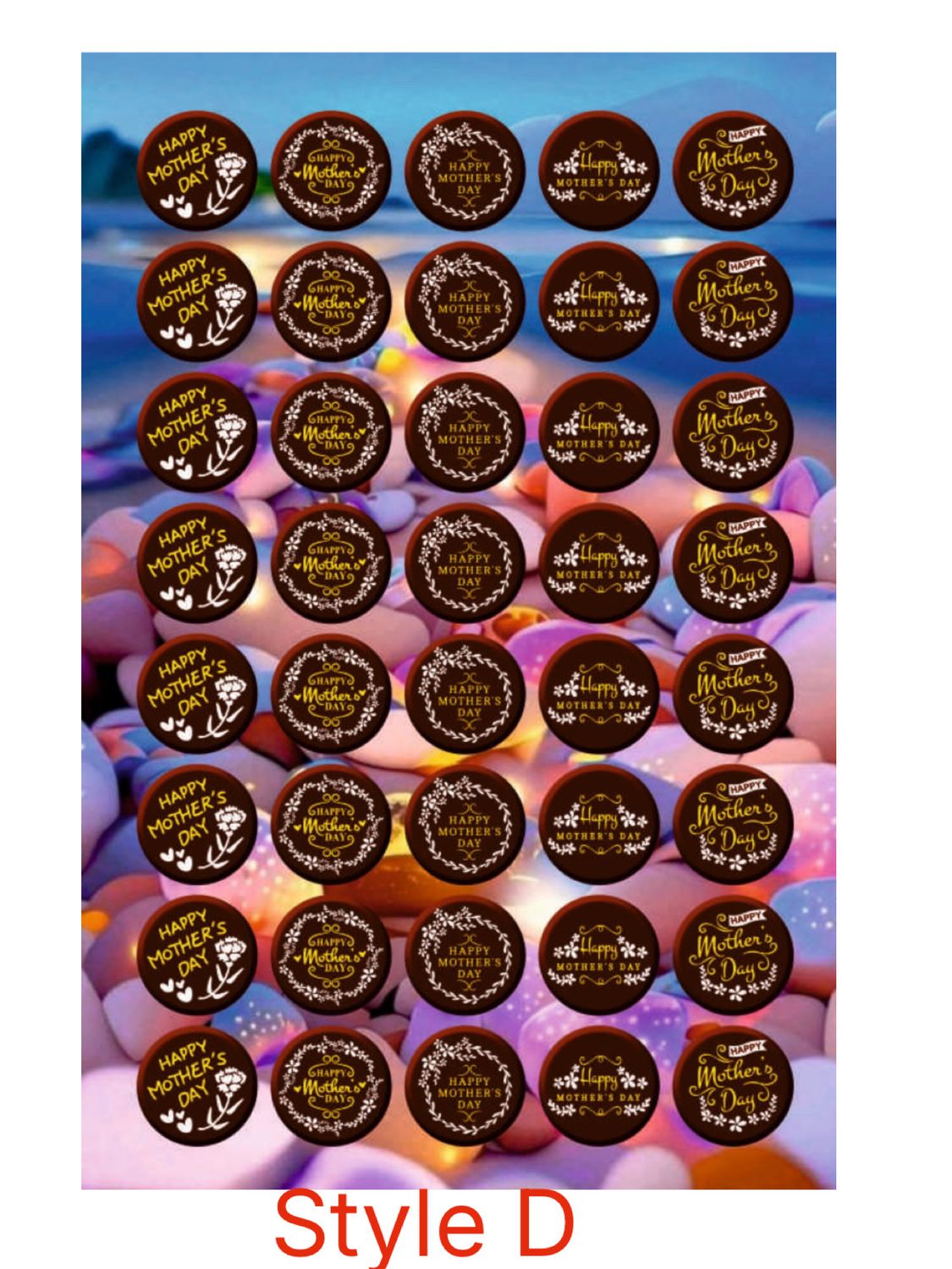 Mother’s Day Chocolate Transfer Sheet