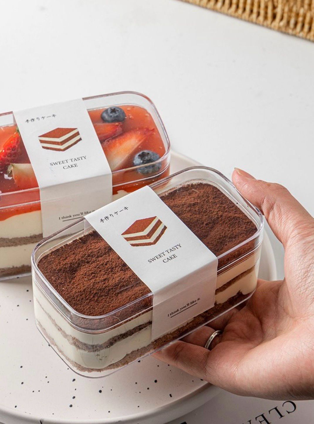 Food Grade Dessert Plastic Containers 380ml Lot / 8 Pieces 