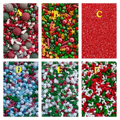Edible Christmas Sprinkles Mixes Lot/ 100g