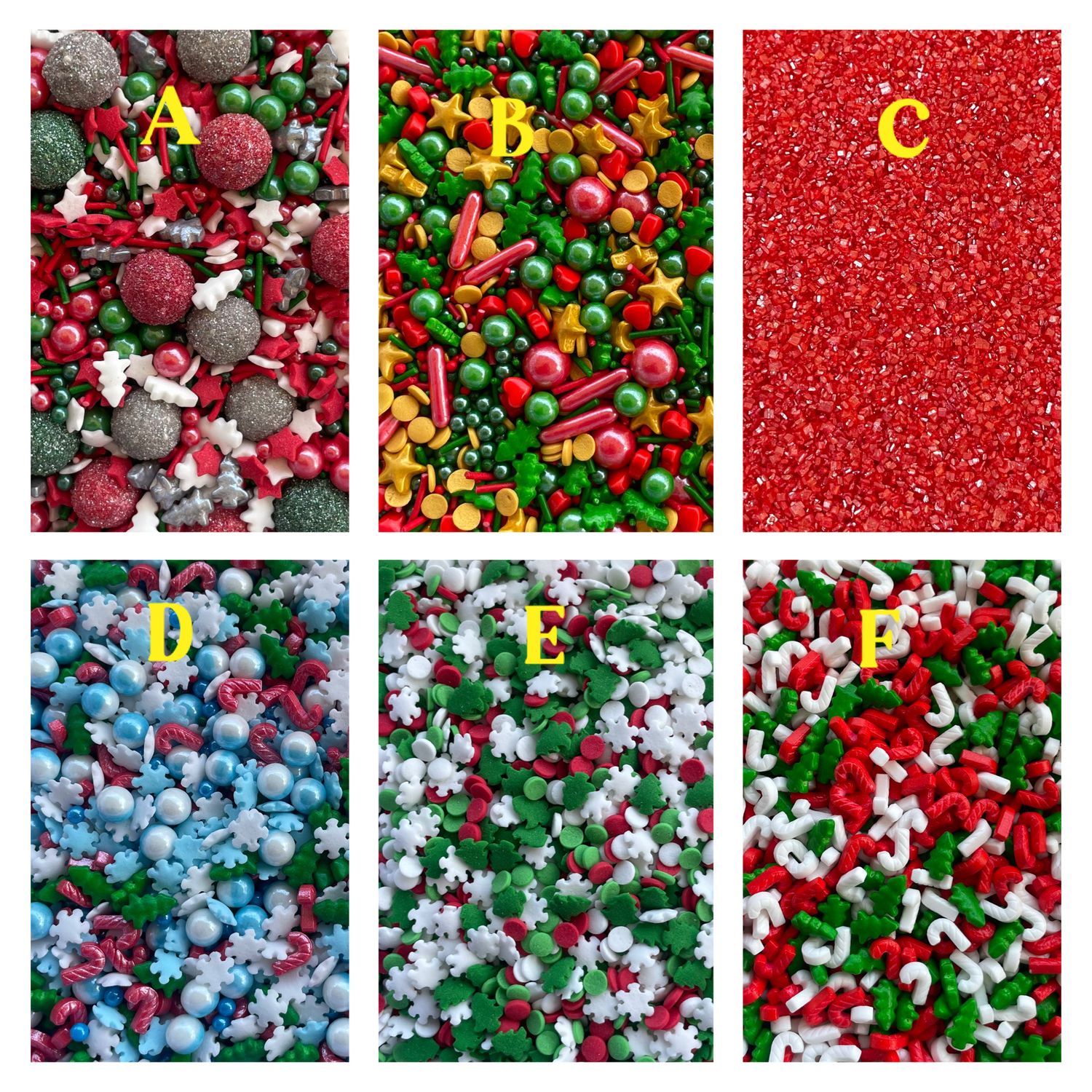 Edible Christmas Sprinkles Mixes Lot/ 100g