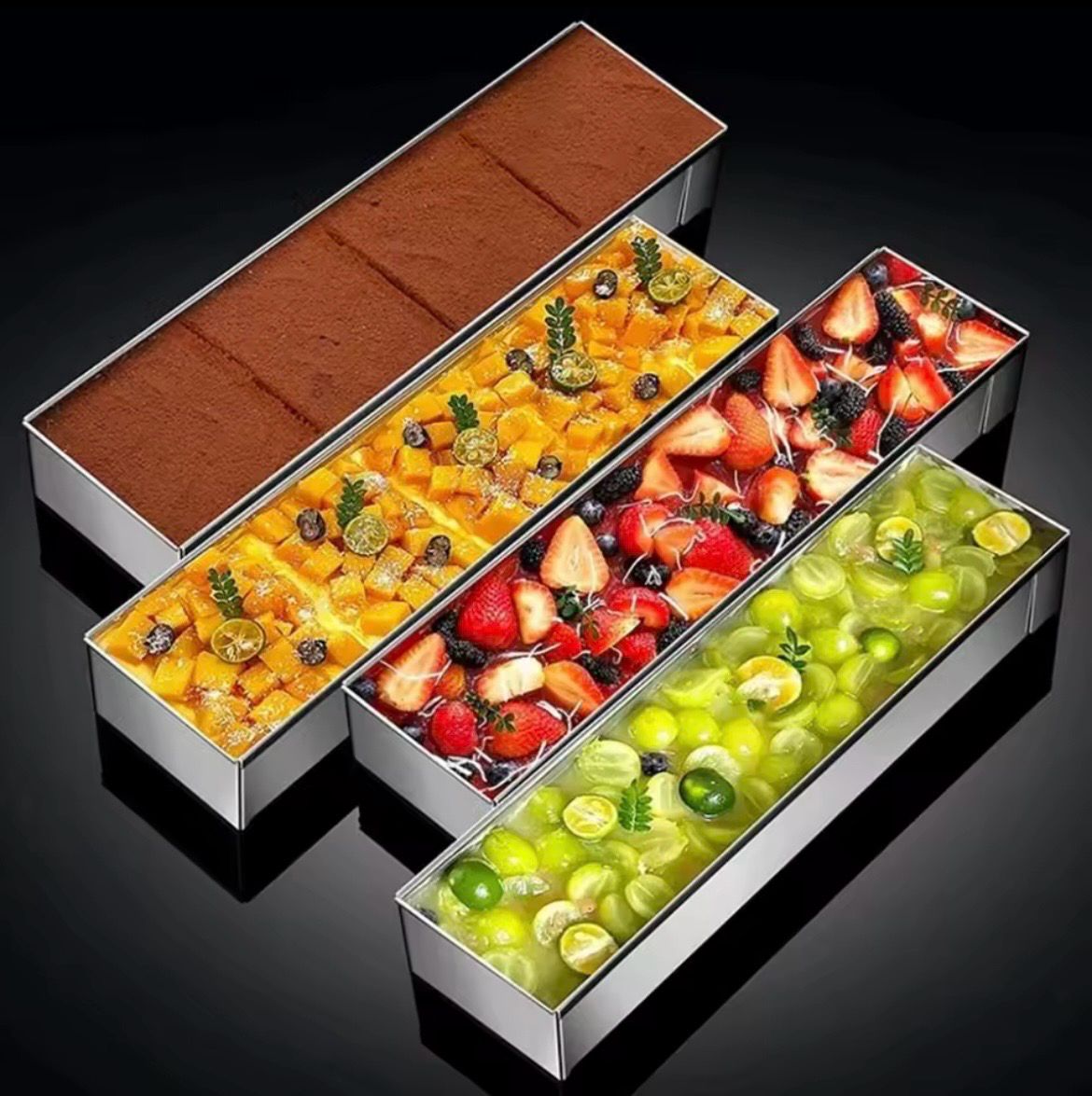  Cheese Cake / Tiramisu Stainless Steel Pan Rectangular Shape 
