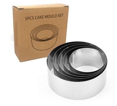 Stainless Steel Round Cutters 5piece/Set 6/7/8/9/10 cm 