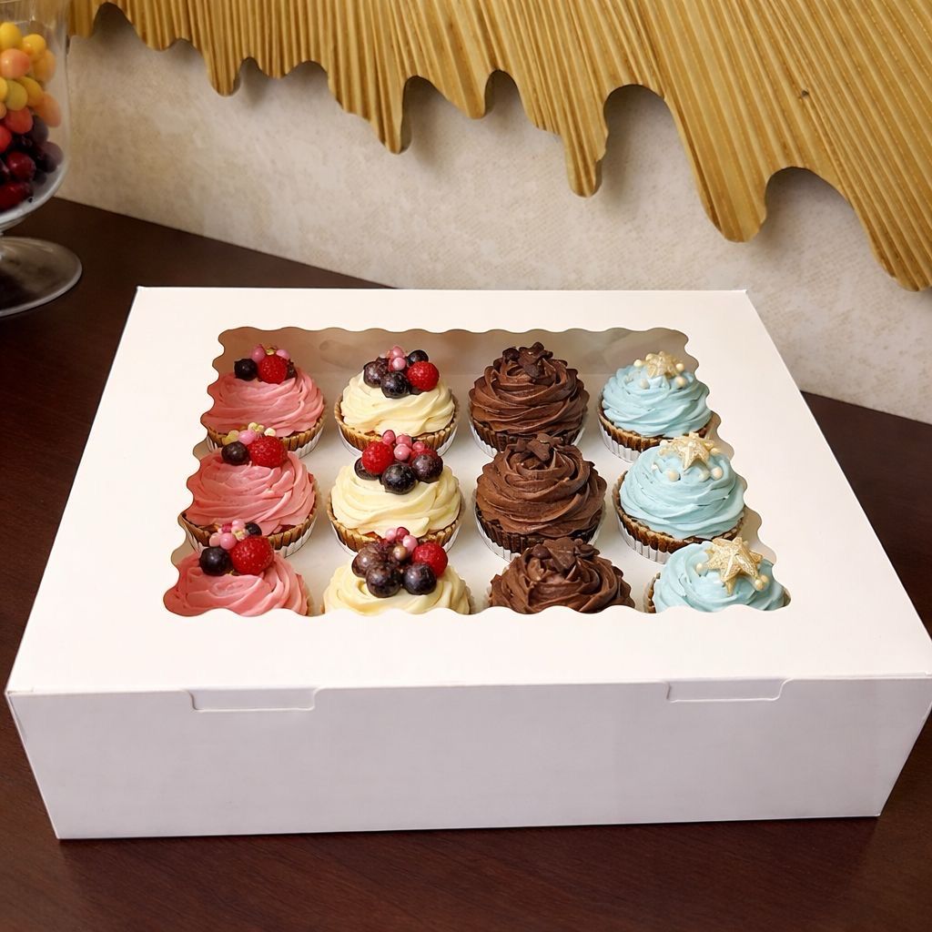 12cavity White Cupcake Boxes Lot / 10 Boxes 
