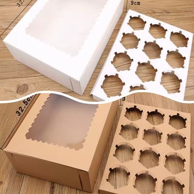 12 Cavity Kraft Cupcake Box Lot/ 10 Box 