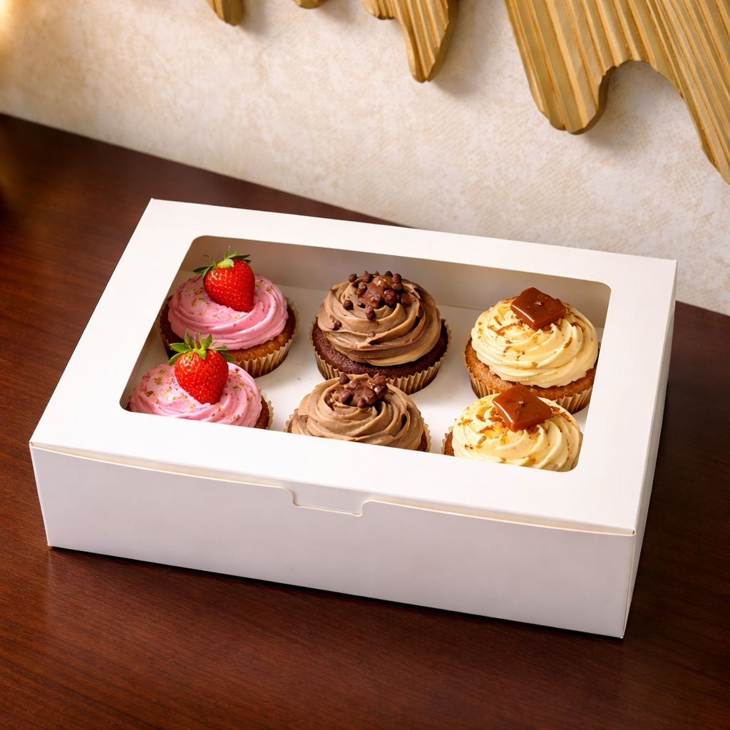 6 Cavity Cupcake Boxes Lot/ 10 Boxes 