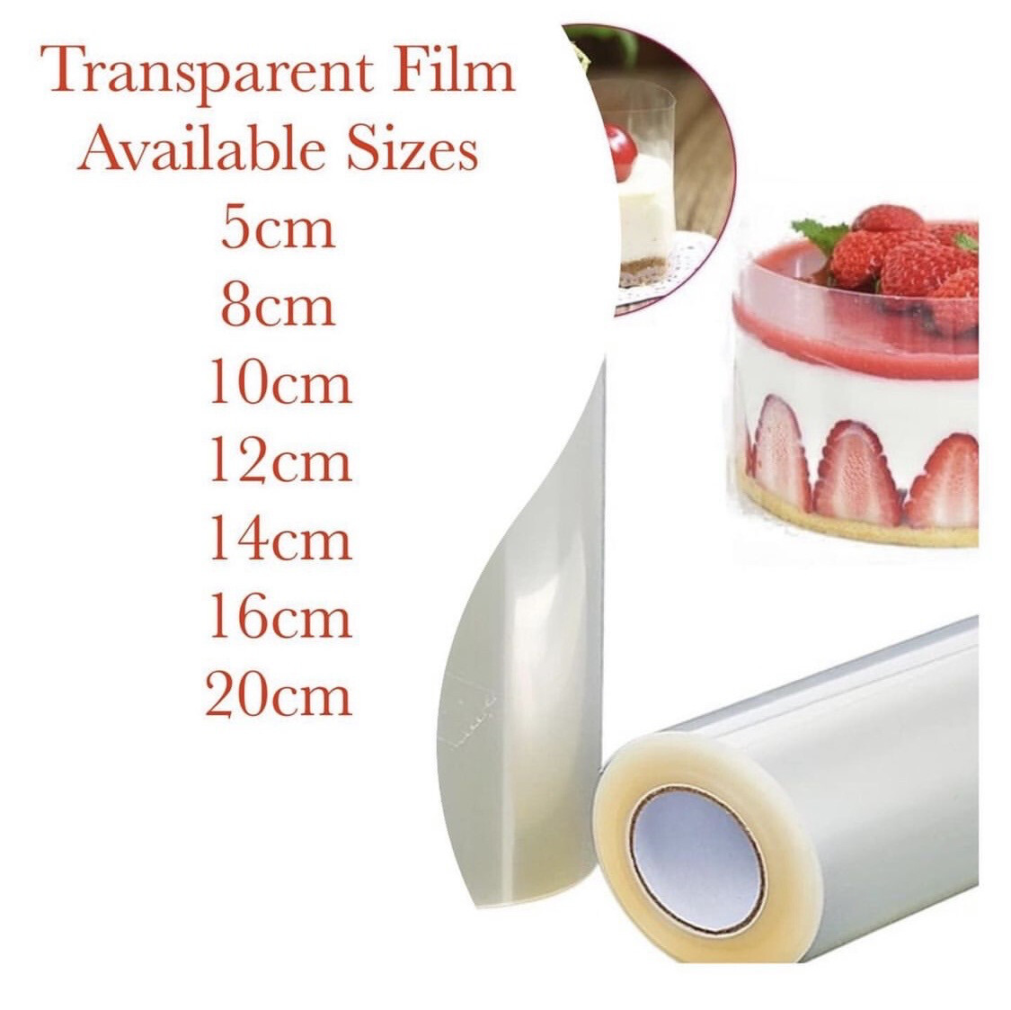 10 Meters Transparent Film (Cake Collar) 5,8,10,14cm 