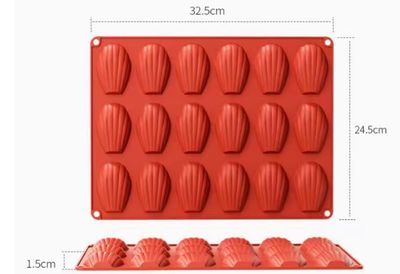 18 Cavity Madeleine Silicone Mold