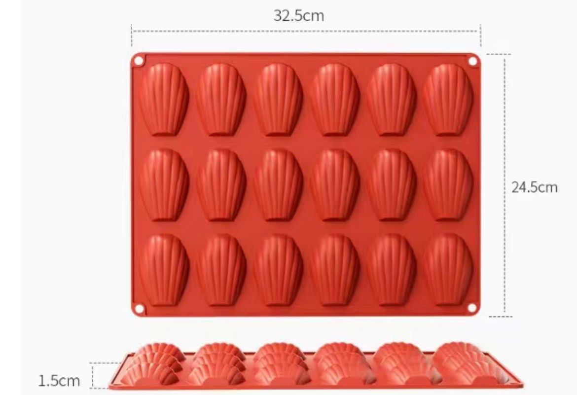 18 Cavity Madeleine Silicone Mold