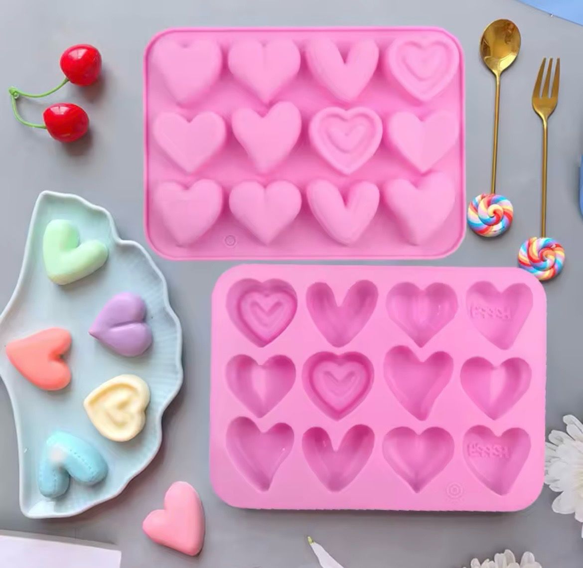 Multi Shape Hearts Silicone Mold