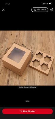 4 Cavity White Cupcakes Box Lot / 10 Box