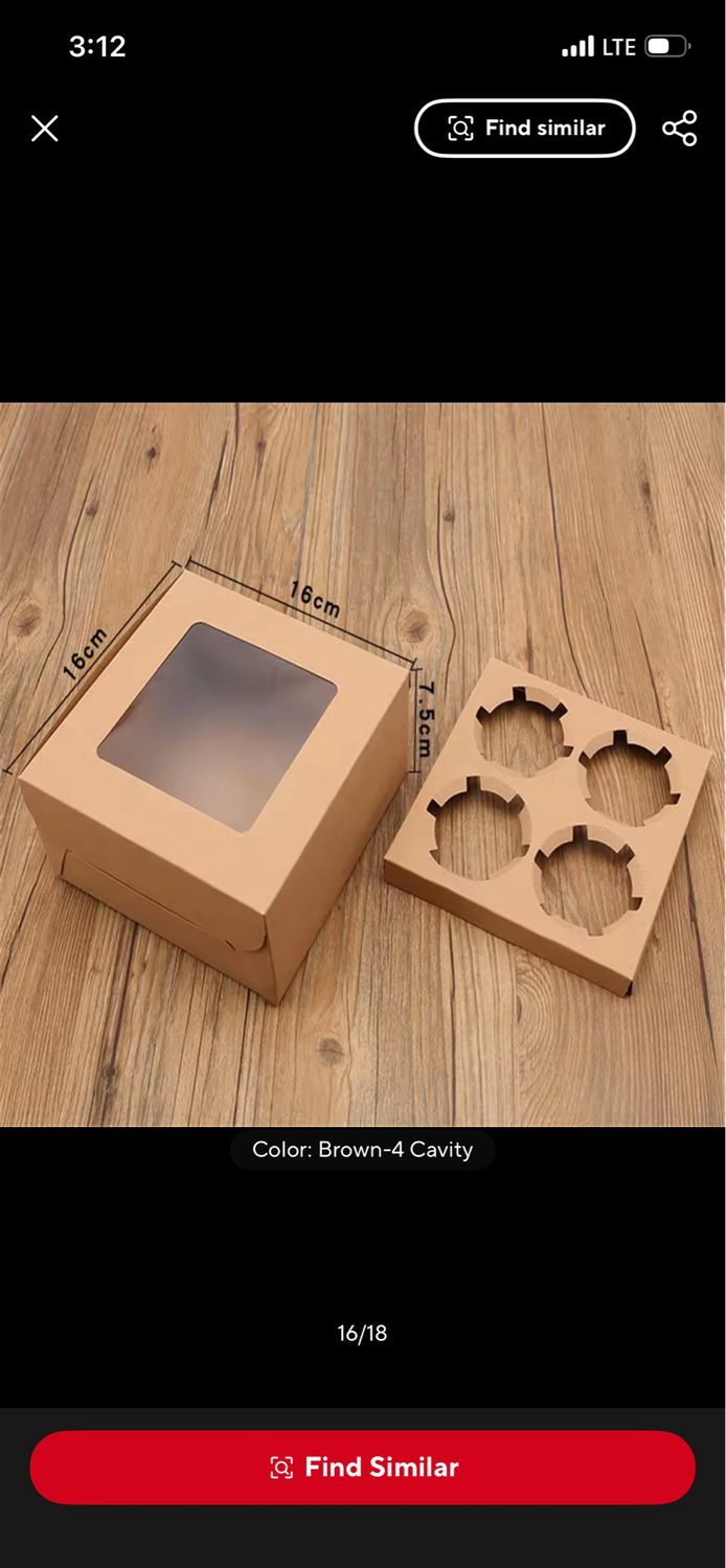 4 Cavity White Cupcakes Box Lot / 10 Box