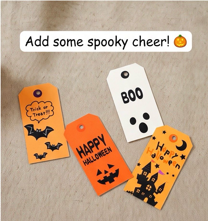 Halloween 25 Tags With Rope ( Mixed )