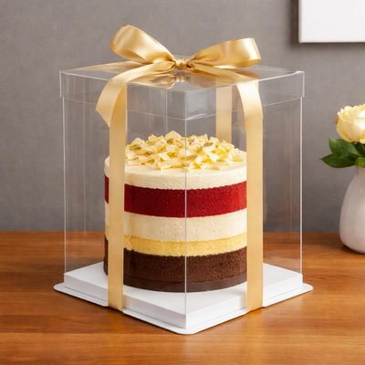 Transparent Cake box ( with extra height ) 22*22*31cm