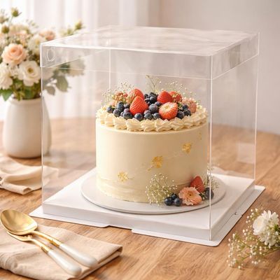Transparent Cake Box ( with extra height ) 26*26*32cm
