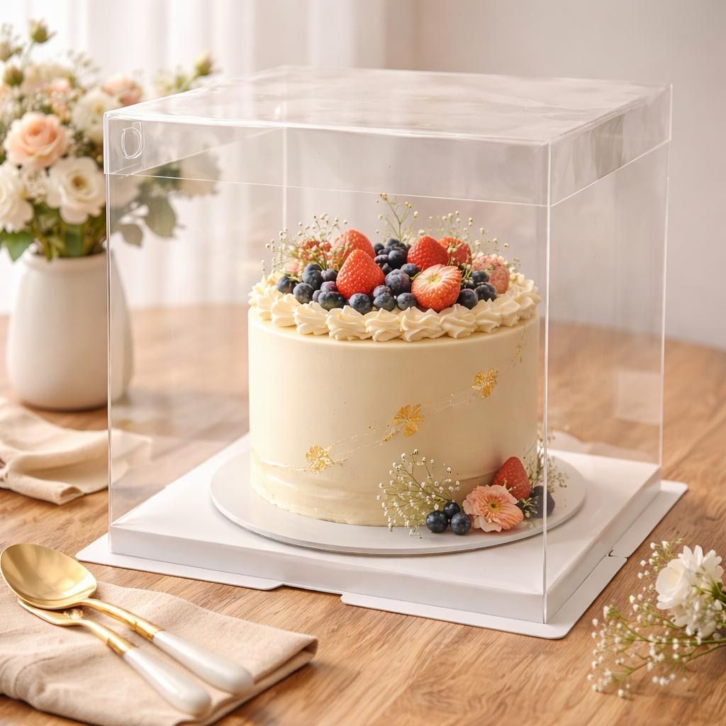 Transparent Cake Box ( with extra height ) 26*26*32cm