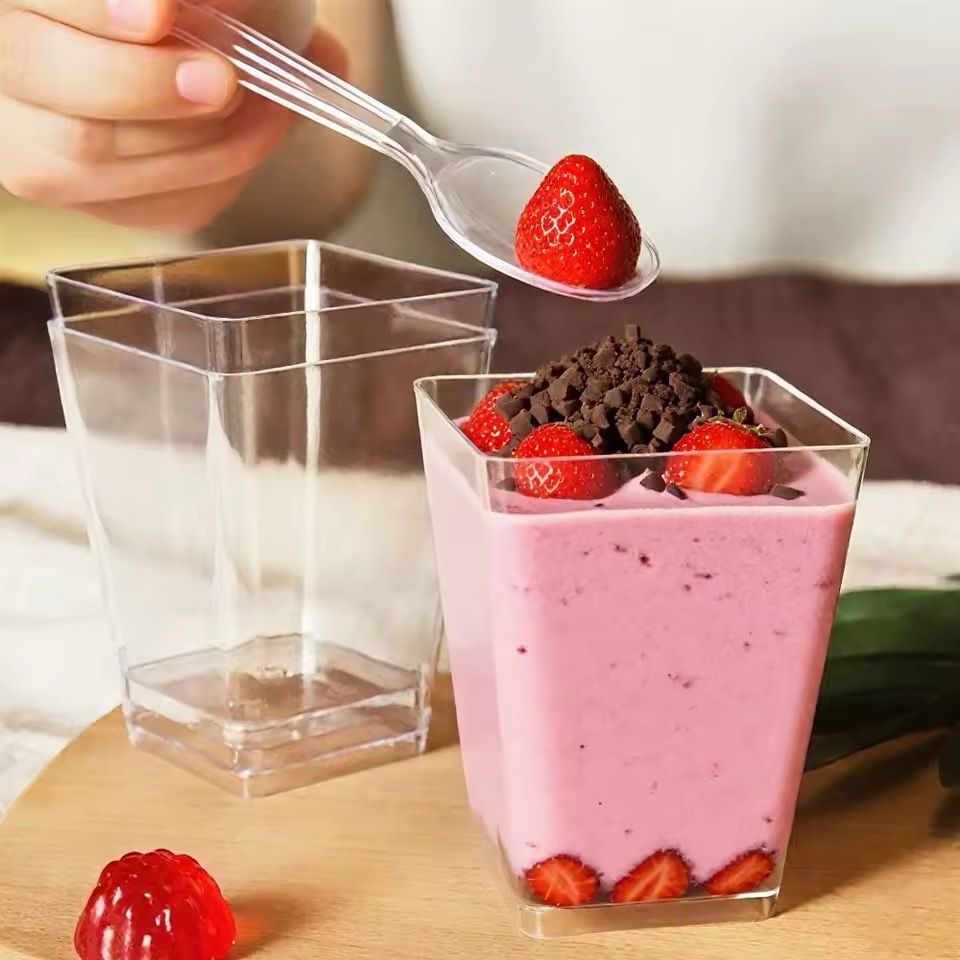 Disposal Dessert Cups (Cup+lid+spoon) Lot/50set