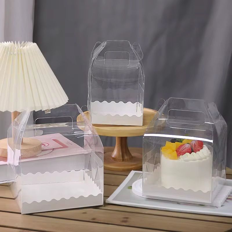 Transparent Cake Box + Tray Lot/ 5 Box