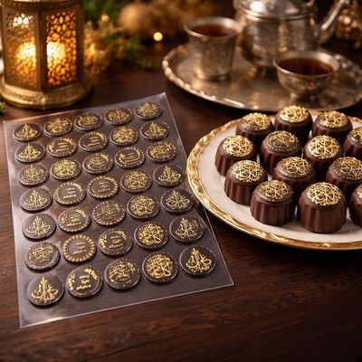 Ramadan chocolate transfer sheet