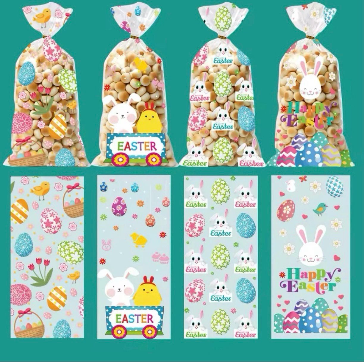 Easter Candy Bags ( Mixed Design ) wires included Lot/ 50 Bags 