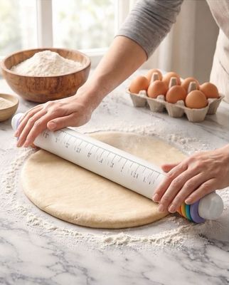 Rolling Pin With Adjustable Rings 