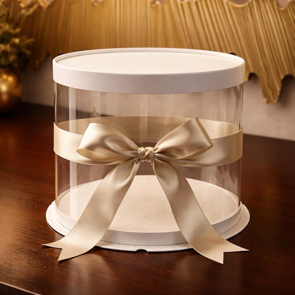 Round Transparent Cake Box Size 26*25cm Lot / 2 Box 
