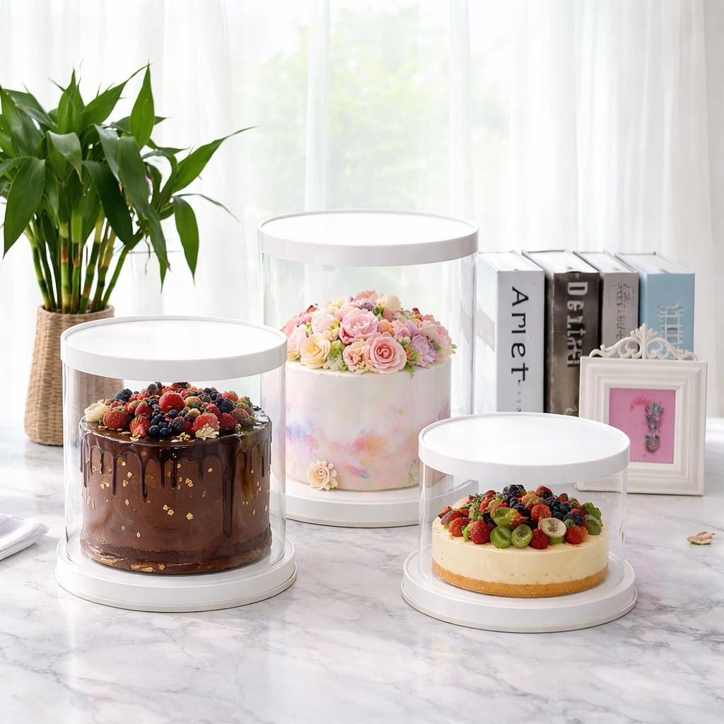 Round Transparent Cake Box Size 26*17cm Lot/ 2 Box 