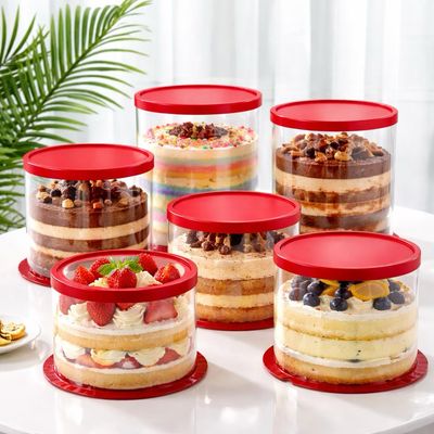 Round Transparent Cake Box Lot / 2 Box