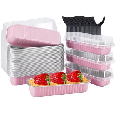 Aluminium Rectangular Cup Cake Liner With Lid Lot/  100 pieces 