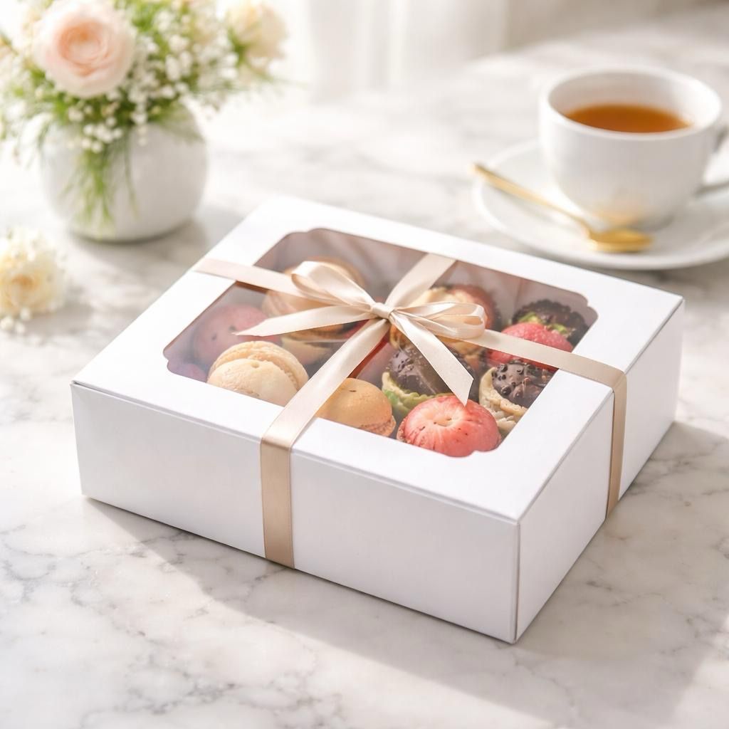 Window Cookie Box ( tag + Ribbon) Lot/ 12 Box