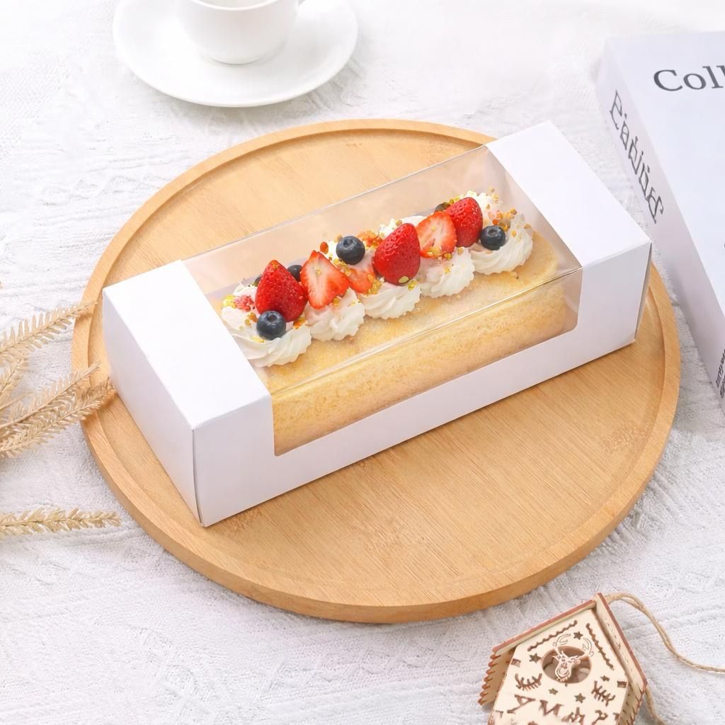 Swiss Roll Window Cake Box Lot/ 10 Boxes 